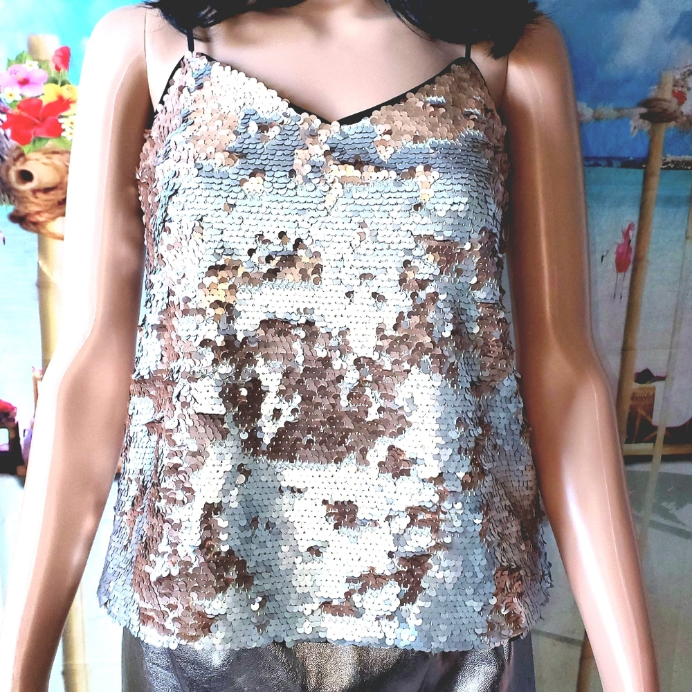 1. State NWOT Moody Hues Two-TonedSequin Camisole Tank Top XS